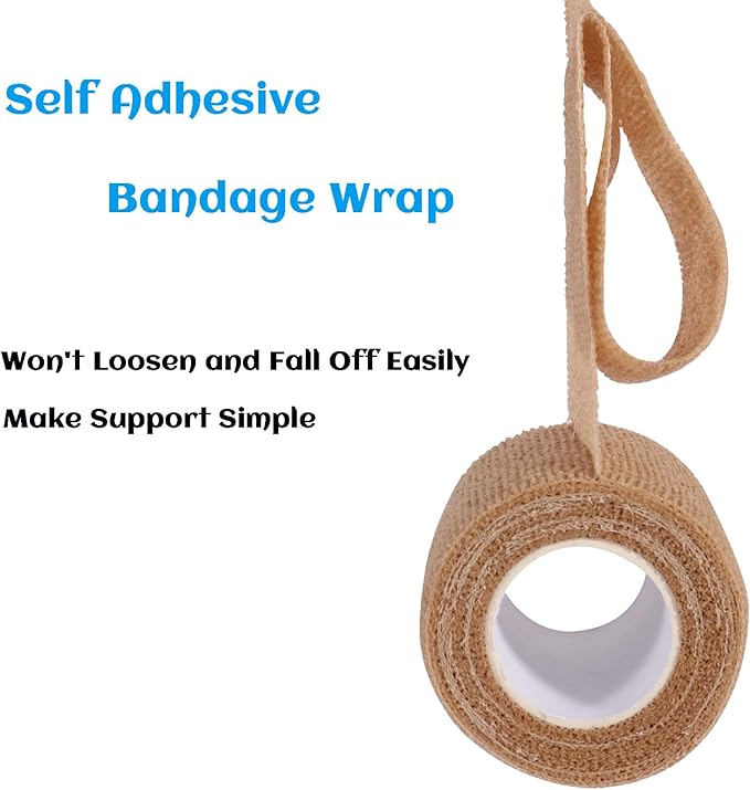 36 Rolls Elastic Self Adhesive Bandage Wrap 2 Inch, Breathable Non Woven Cohesive Bandage, Vet Wrap for Dogs, Ankle Sprains Swelling Medical First Aid Tape, Sports Athletic Tape Brown