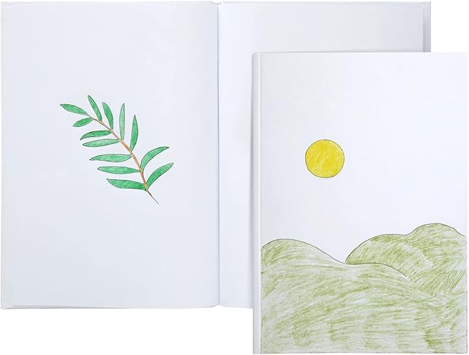 3 Pack 7x10 inch White Blank Hardcover Books for Kids to Write Stories, Unlined Scrapbook and Journal - 18 Sheets/36 Pages Each