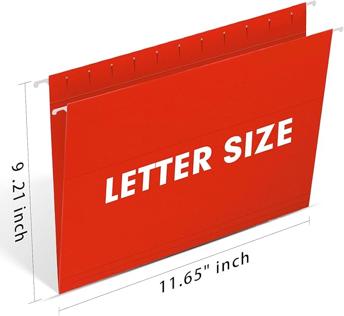 Hanging File Folders, RAZCC 30 Pack Reinforced Hanging Folders Letter Size, Designed for Bulky Files, Filing Cabinet, Adjustable Tabs, Assorted Colors