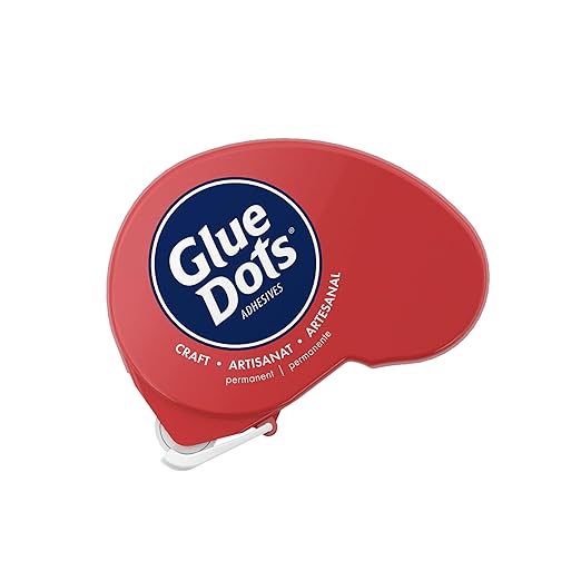 Glue Dots, Craft Dots Dot N' Go Dispenser, Double-Sided, 3/8", .38 Inch, 200 Dots, DIY Craft Glue Tape, Sticky Adhesive Glue Points, Liquid Hot Glue Alternative, Clear