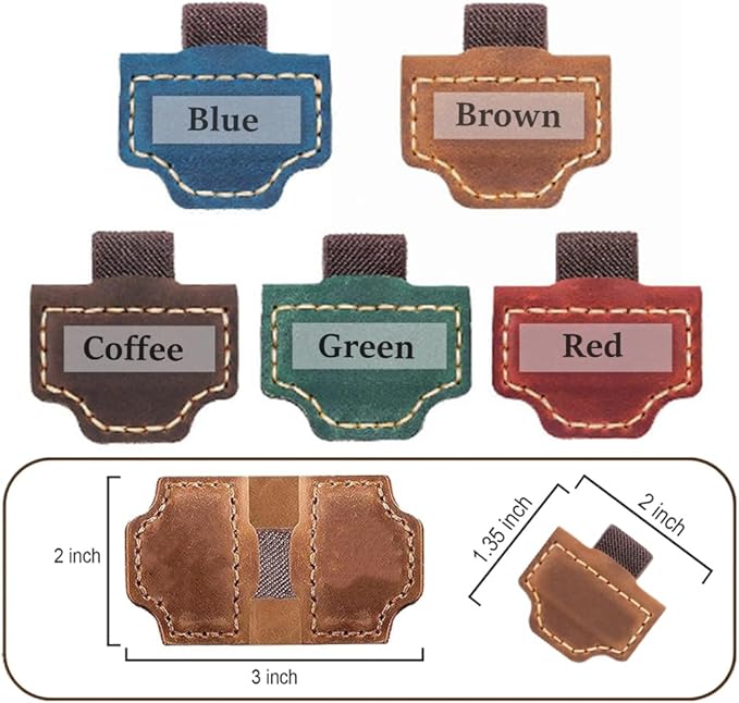 Custom Bookmark with Pen Holder with 26 Letters Personalized Magnetic Leather Book Mark, Customized Name Book Marker Clip with Initial for Men Women, Gifts for Book Lovers, Readers, (Blue, C)