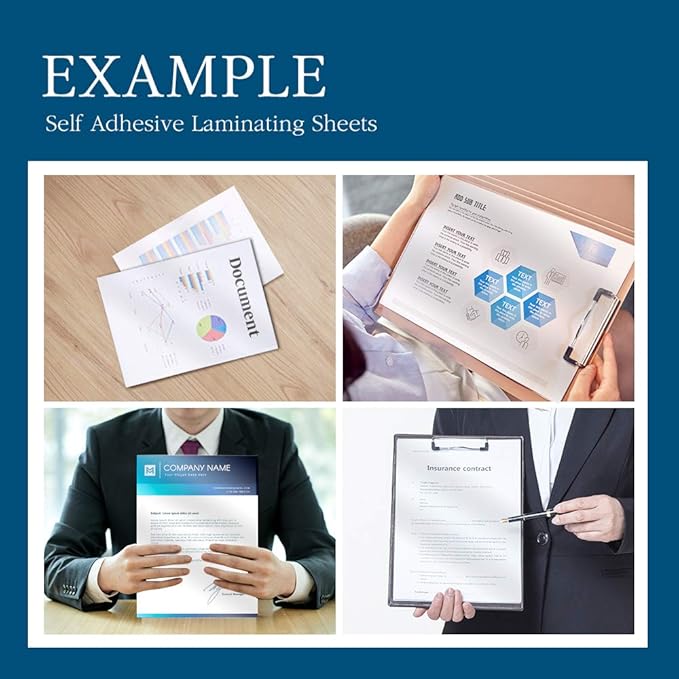 Self Stick Laminating Sheets 8.5 x 11 Inches, 4mil, Pack of 50, No Heat, No Machine, Peel and Stick Laminating Sheets, Self Adhesive Contact Paper, Self Sealing Clear Vinyl Stickers by VIOLLETO