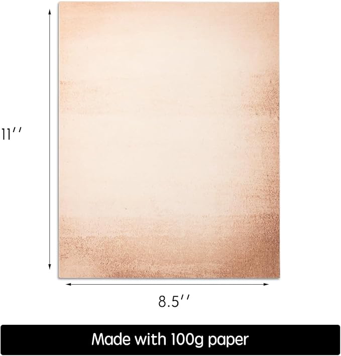 50 Pack Decorative Vintage Paper | Vintage Stationary Paper | Use for Creating Timeless Writing, Drawing, Sketches, Painting Projects | Ink Jet and Laser Printer Friendly | 8.5 x 11 Inches 50 Sheets
