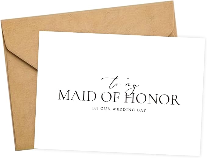Maid of Honor Proposal Gifts for Wedding Day, To My Maid of Honor On Our Wedding Day Cards.（Maid of Honor A）