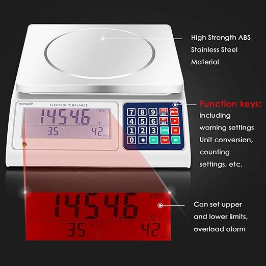 Industrial Scale Counting Scale Precision Electronic Gram Scale Lab Industrial Counting and Weighing 66lb/0.0011lb-30kg / 0.5g Accuracy with RS232 Port for Connecting Computer or Printer