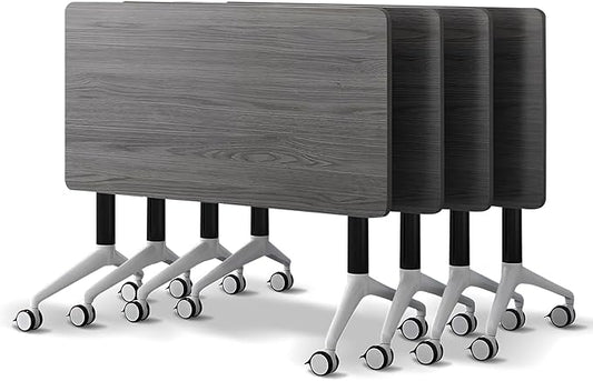 Conference Room Table with Flip-Top Design for Dynamic Meetings, Business Table Computer Desk with Heavy-Duty Frame,Foldable Seminar Meeting Tables for Home Office (4, B, 47.2IN)