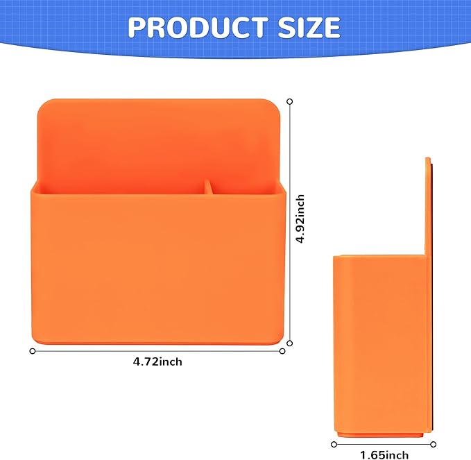 Magnetic Dry Erase Marker Holder, Magnetic Pen Holder for Fridge, Magnetic Marker Holder, Whiteboard Marker Holder for Locker Accessories, School, Office, Home, Magnetic Cup,1 Pack,Orange