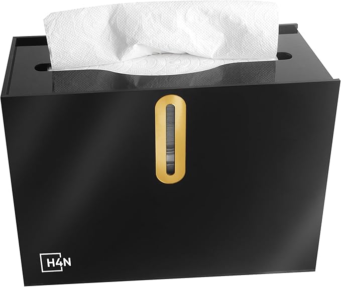 H4N Multifold Hand Paper Towel Dispenser Countertop, Compact Design, Single Sheet Dispensing for Home and Commercial Use, Black