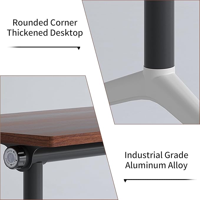 Conference Room Table with Flip-Top Design for Dynamic Meetings, Business Table Computer Desk with Heavy-Duty Frame,Foldable Seminar Meeting Tables for Home Office (4, A, 47.2IN)