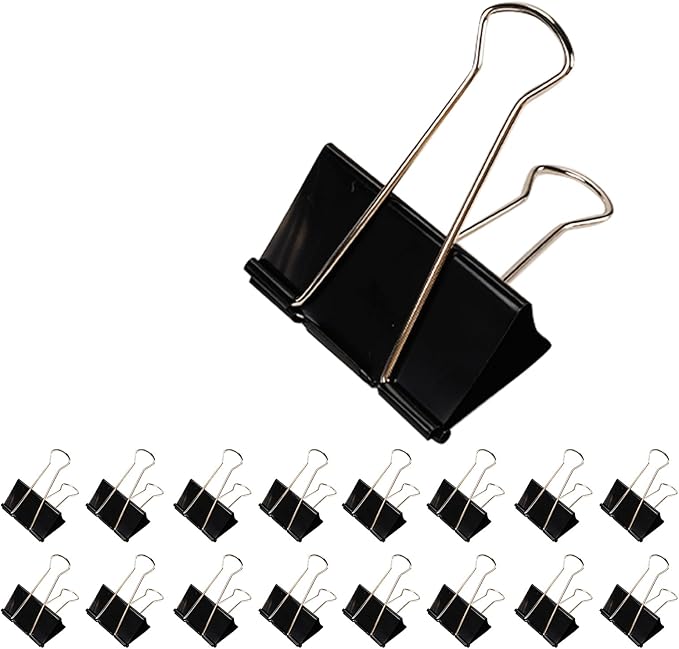Jumbo Binder Clips 3 Inch - Extra Large Binder Clips 16 Pack, Heavy Duty Office Binder Clips for Paper, Documents, School & Office Supplies (16, 3 inch)