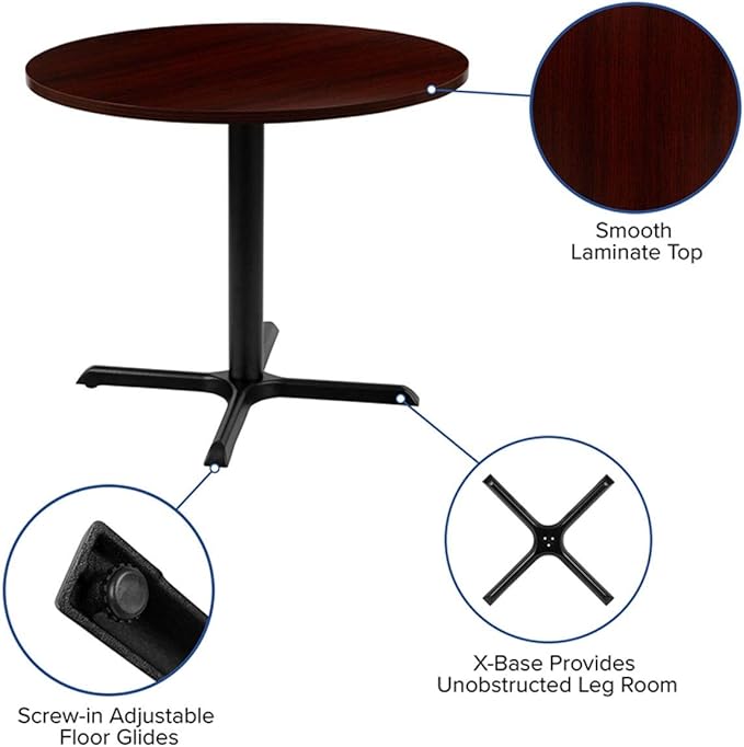 Flash Furniture Chapman 36" Round Multi-Purpose Conference Table in Mahogany