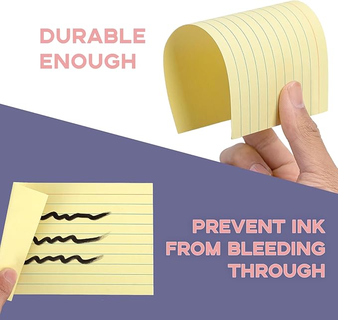 Colored Lined Index Cards 3x5 Ruled-Goefun 300 Sheets Lined Note Cards 3 x 5 Color Flashcards for Studying, Note Taking, To Do List