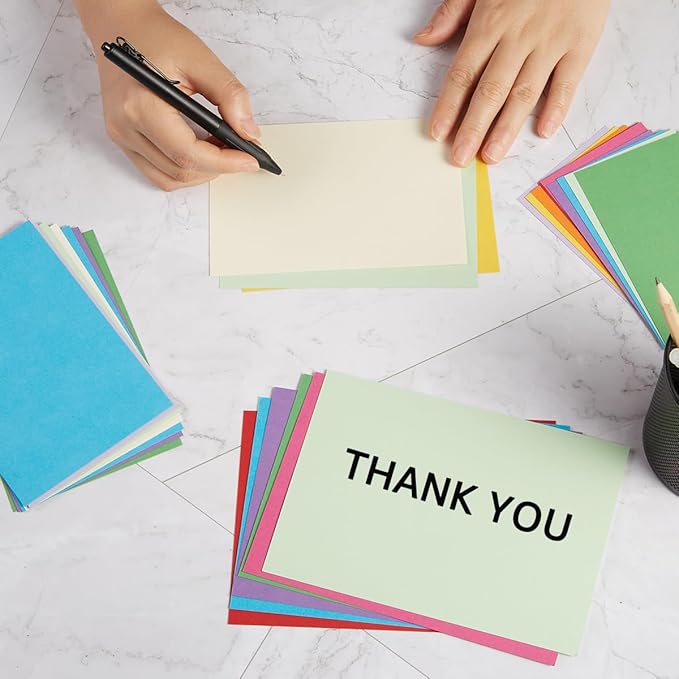 50 Sheets Blank Cardstock Paper 250 GSM Thick Heavy Cards Stock for DIY Art Projects, Card Making, Postcards, Greeting Cards, Birthday Party, Wedding Invitation (Multicolor, 3x5 inches)