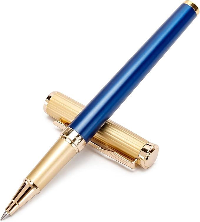 Nice Rollerball Pens with Real 24K Finish- Fancy Roller Ball Point Pens for Writing Journaling Note Taking Signature, Luxury Pen for Men Women Writers Christmas Graduation Gifts