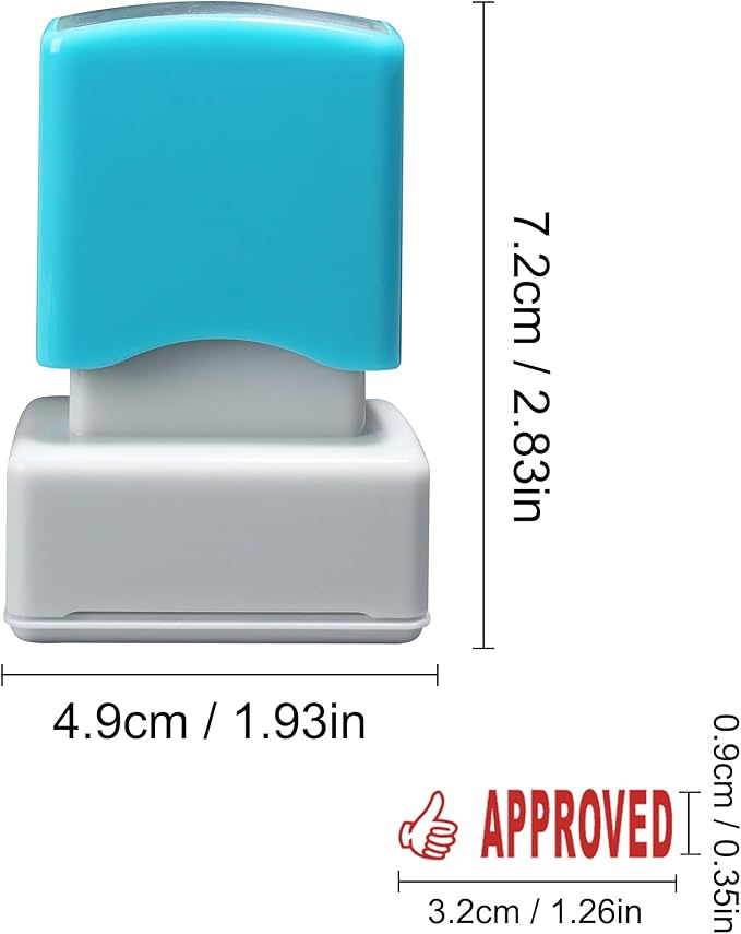 WAFJAMF Approved Stamp–Pre-Inked Rubber Stamp Red Ink Office Stamp Message Stamp-Medium