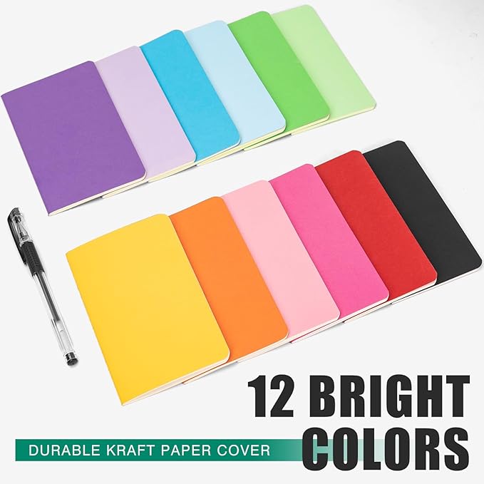 Lzerking Small Lined Notepads Bulk 36 Pack Mini Pocket Notebooks Journal Set Colorful Cover Notebooks for Kids 3.5 x 5.5 Inches, 30 Sheets/60 Pages