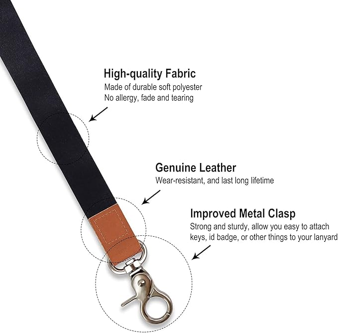 Lanyard, Long Neck Lanyard Key Lanyard, Id Badge Lanyard for Women and Men, Cute Cool Lanyard Strap for Car Keys, Card Holder, Whistle, Keychain, Wallet(Khaki)
