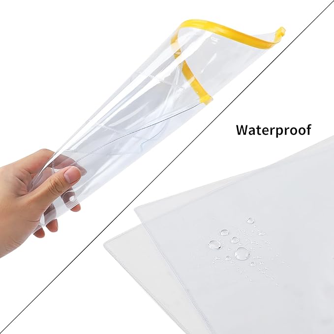 EOOUT 36pcs Plastic Envelopes Poly Zip Envelope Clear Zipper Pouches File Folders, A4, Letter Size, 11 Colors, for School and Office Supplies
