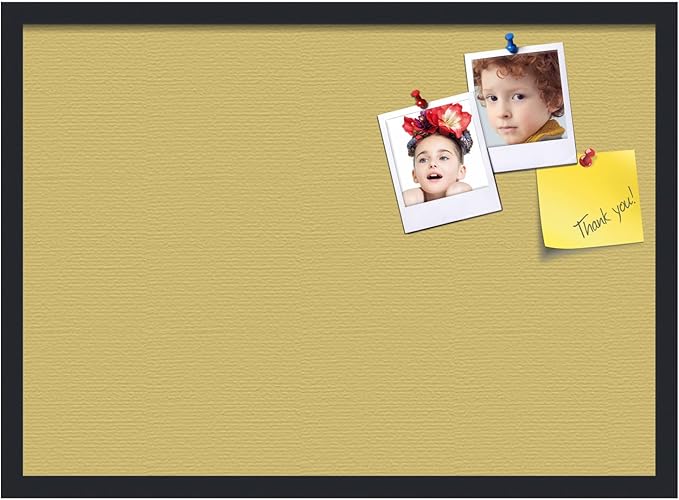 PinPix 28x20 Inch Cork Bulletin Board. This Decorative Framed Pin Board Comes with Honey Pastel Design and a Satin Black Frame. Ideal for Home Office Decor or Message Board (PinPix-1810)
