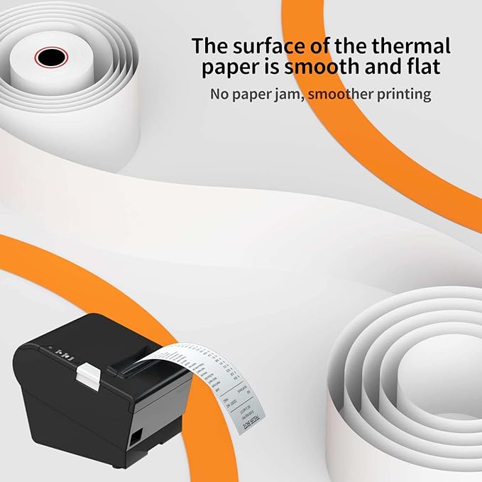 2 1/4''x 85' Thermal Receipt Paper Rolls, POS Cash Register Paper Roll (5 Rolls)