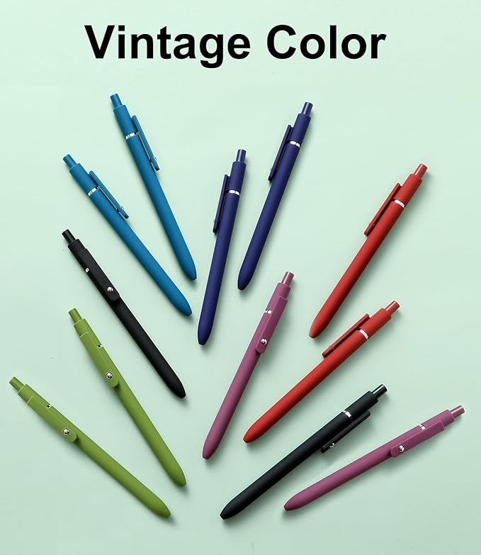 LINFANC Gel Pens, 12 Pcs 0.5mm Quick Dry Black Ink Pens Fine Point Smooth Writing Pens for Journaling Aesthetic Pens Retractable Gel Pens School Supplies Black Pens Gel Ink Pen Office Supplies