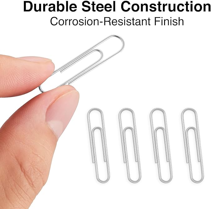 Staples Paper Clips, 1.25 Inch, Heavy-Duty Standard Smooth Paperclips for Office, School, Personal Use, 1,000-Pack, Silver
