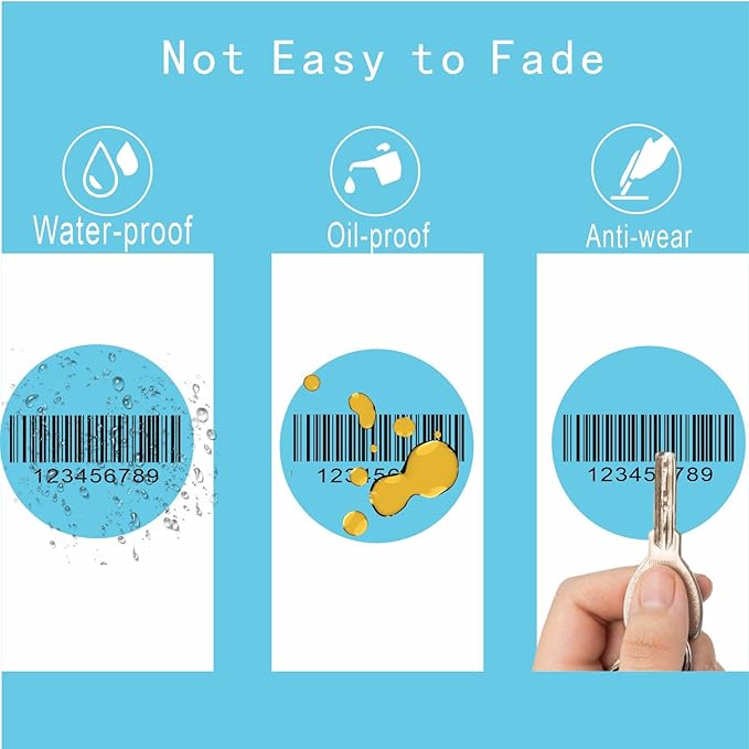 Hybsk 2 inch Circle Color Direct Thermal Stickers Shipping Labels for Barcodes,Name Tag,DIY Logo Design,QR Code–Compatible with Zebra,Rollo,Munbyn,and More-750 pcs per roll(2 inch,Light Blue)