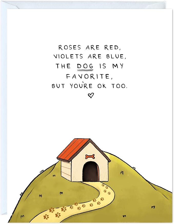 ALY LOU Dog Anniversary Card for Her Him/Husband Boyfriend/Girlfriend Wife/Sarcastic Birthday Greeting Card (The Dog Is My Favorite ...)