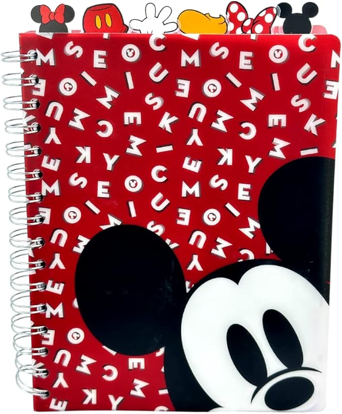 Innovative Designs Disney Minnie and Mickey Mouse Journal Notebook, Spiral Bound, 144 Lined Pages, 8 x 7 inches, Red