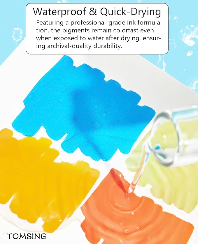 24 Colors Brush Markers Pens,Water-based Ink and Quick-Drying,Painting Supplies Perfect for Plastic Sheets Fabric Bags Ceramics Stone Pottery Wood and Handmade Crafts（24 Colors）