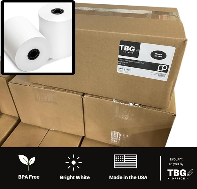 2 1/4" x 85' Thermal Paper Rolls - BPA FREE – MADE IN USA - Receipt paper rolls – Point of Sale Cash Register - Thermal printer paper - Credit Card Paper - (1 Case - 30 Rolls)