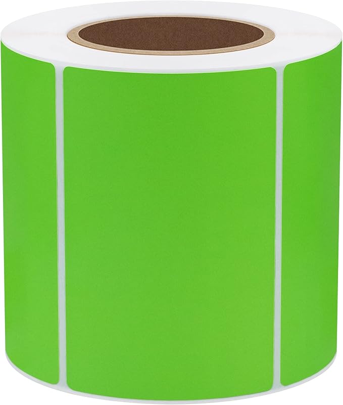 Hybsk 3x2 inch Color Direct Thermal Labels for Shipping, Barcodes, Address, Compatible with Rollo Label Printer & Zebra Desktop Printers(3"x2",Green)
