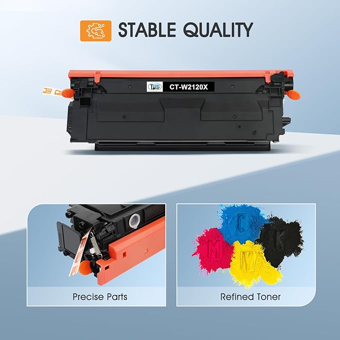 212X 212A Toner Cartridges 4 Pack Compatible for HP 212X 212A W2120X W2120A (with Chip) for Color Laserjet Enterprise M555dn M554dn M555x M554 M555 MFP M578 Series Printer Ink (New Version-BK/C/Y/M)