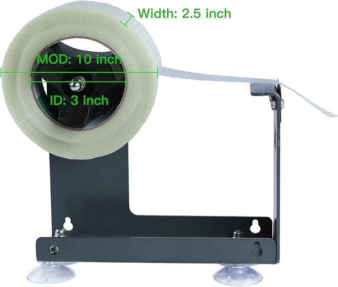 U.S. Solid Iron Desktop Tape Dispenser - 2.5 Inch Wide, 3 Inch Core, 3 Mounting Options, Extremely Durable