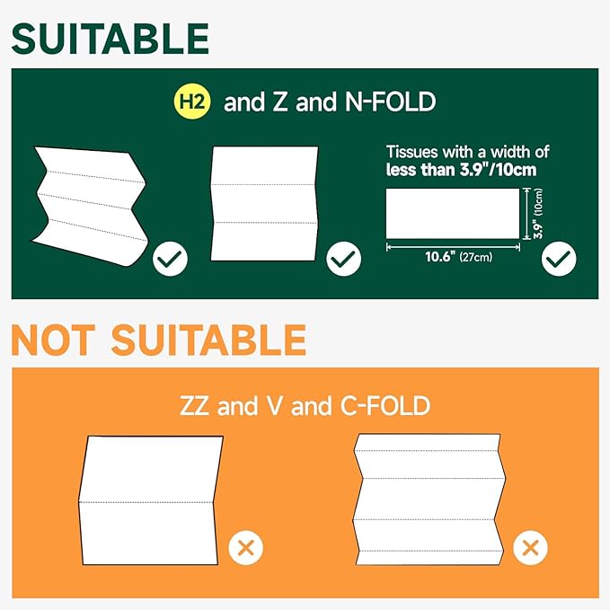 Commercial Paper Towel Dispenser Wall Mount 400-Sheet Capacity Brushed Stainless Steel Lockable Fits Multifold/Z-Fold Towels (Folded Size ≤ 10.6" x 3.9")