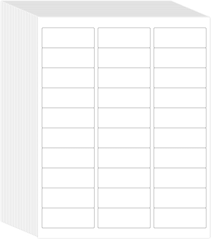 L LIKED Printable Address Labels, 1" x 2-5/8", 15000 Labels, 30 per Sheet, Blank Label Stickers for Envelopes (500 Sheets)