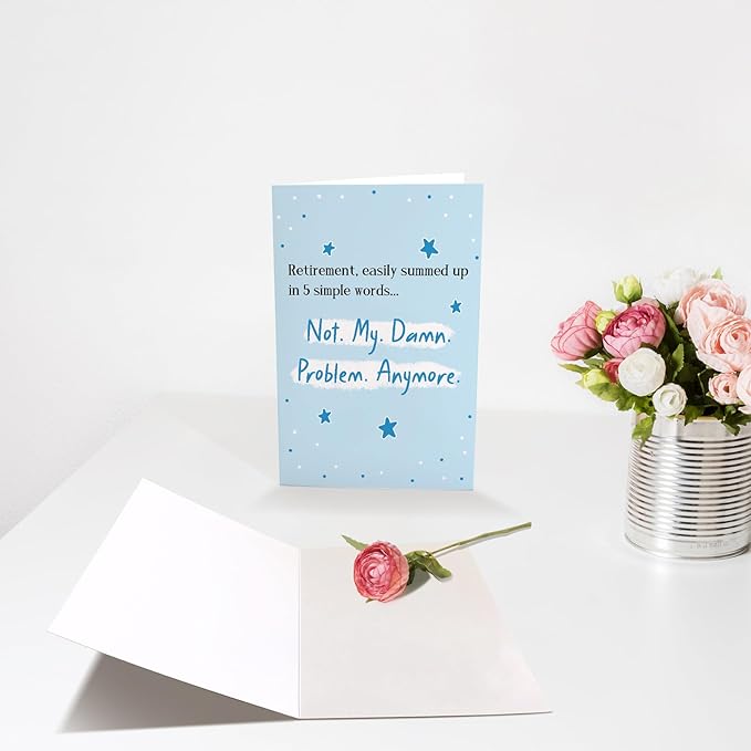 Funny Retirement Card for Coworker Friend, Happy Retirement Card for Men Women, Humorous Retirement Card Gift for Him Her