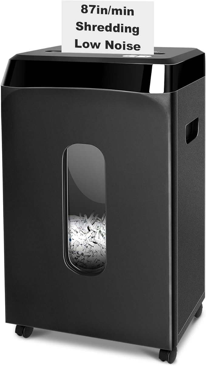 58dB Quiet P-4 Cross-Cut Paper Shredder for Home & Office Use | Fast 8-Sheet Feeding, 4 Gal Bin (LITE)