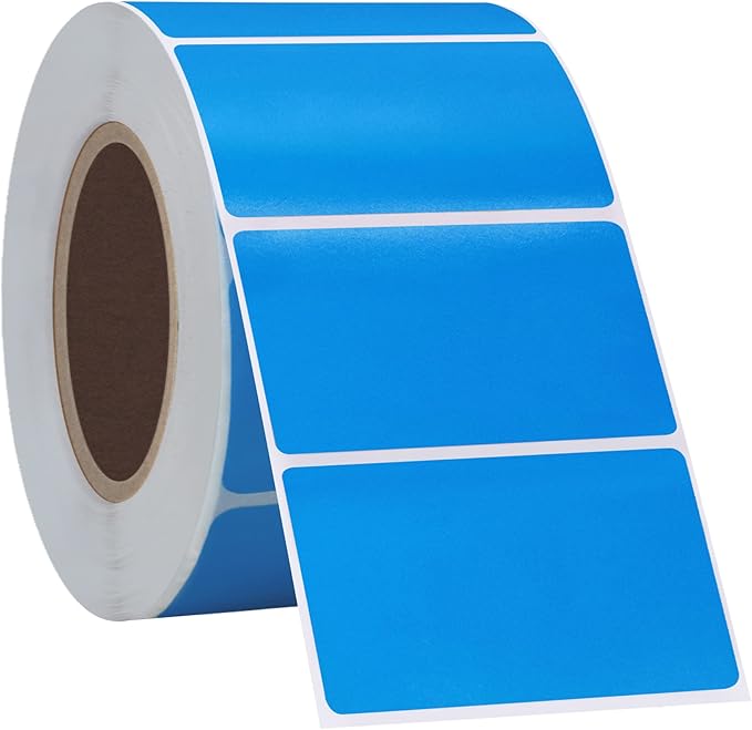Hybsk 2.25x1.25 inch Color Direct Thermal Labels for Shipping, Barcodes, Address, Compatible with Rollo Label Printer & Zebra Desktop Printers(2.25"x1.25",Blue)