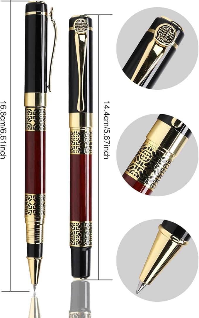 YIVONKA Ballpoint Pen Black Refill,business pens,Luxury Pen,Best Ball Pen Gift Set for Men & Women Professional Executive,Office,Nice Pens Classy Gift Box… (Red)