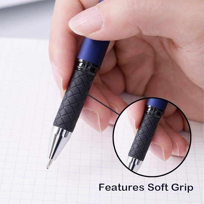 MiSiBao 0.7mm Black Ink Gel Ink Rollerball Pens 2 in 1 Medium Point Pens with Stylus Work Pen Smooth Writing for Office Black gel pen (Burgundy-18pack)