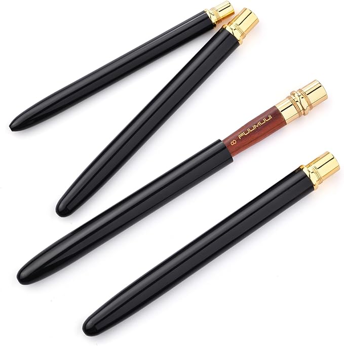 Sable Travel Watercolor Brushes, Fuumuui 4pcs Elegant Kolinsky Sable Watercolor Travel Brushes Travel Watercolor Kit with Leather Pouch Perfect for Watercolor Gouache Ink Painting