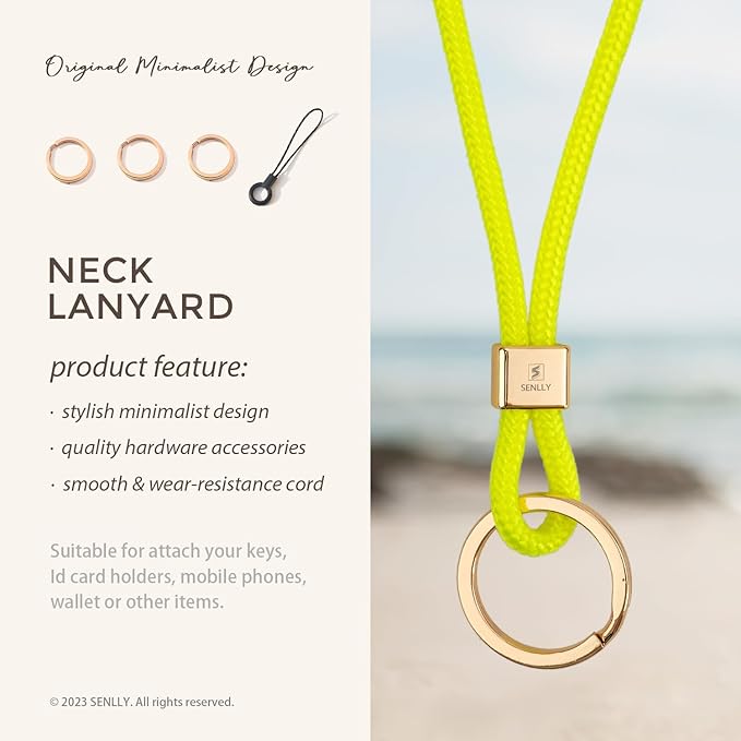 SENLLY Neck Lanyard Strap for Keys, Original Minimalist Design KeyChain Holder