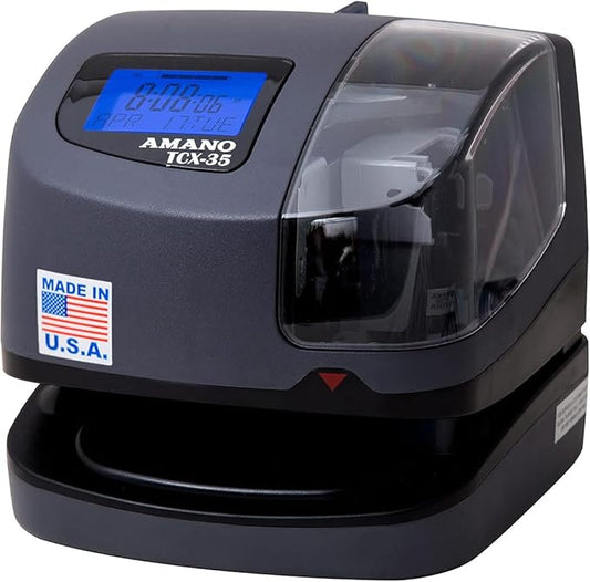 AMANO TCX-35 Time Clock for Employees, Electronic Punch Clock for Small Business, Made in USA (Individual Unit)