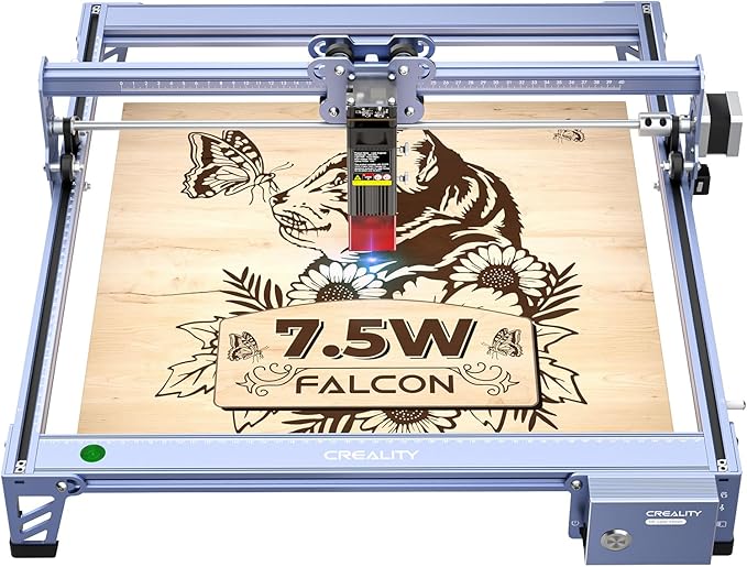 CREALITY FALCON 7500mW Laser Engraver, Laser Engraver and Cutter Machine for Beginners, Wood, Metal, DIY, Active Stop, Compresed Spot 0.06mm, 15.7"*16.3" Workspace