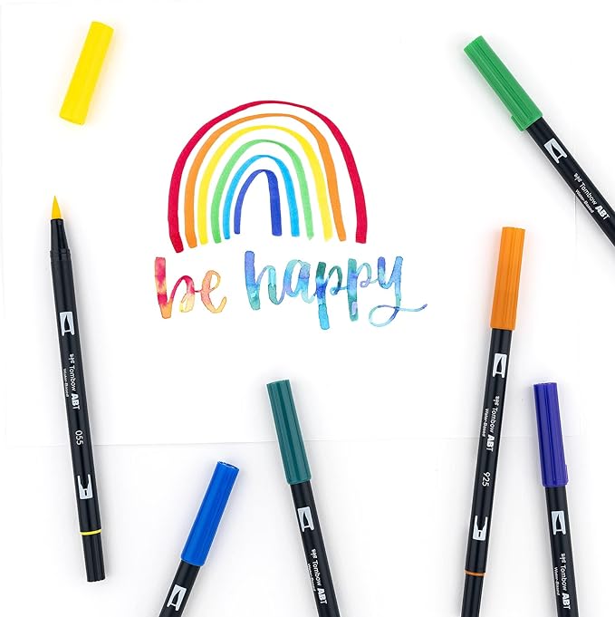 Tombow Dual Brush Marker 10-Piece Set: Primary