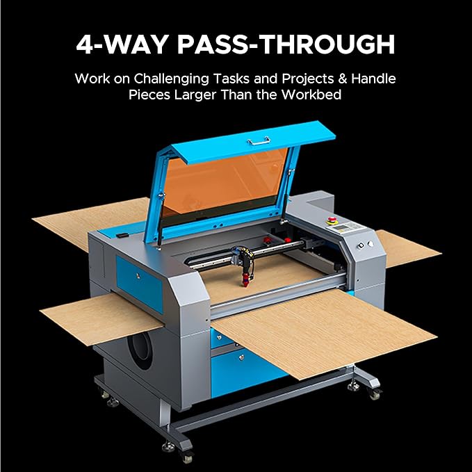 OMTech 90W CO2 Laser Engraver, 20x28 Inch Laser Engraving Machine with Autofocus Autolift 4 Way Pass Air Assist Water Pump, Commercial Laser Cutter Cutting Etching Machine for Wood Glass Acrylic More