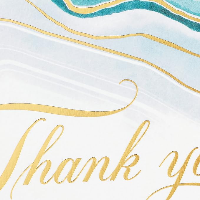 Hallmark Funeral Thank You Cards, Watercolor Agate (20 Thank You for Your Sympathy Cards with Envelopes)