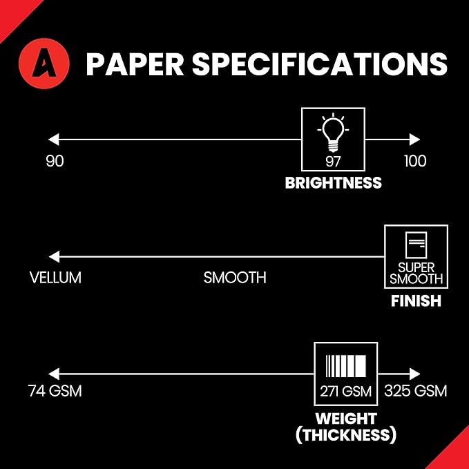 Accent Opaque White 19” x 13” Cardstock Paper, 100lb, 271gsm – 700 Sheets (4 Reams) – Premium Super Smooth Heavy Cardstock, Printer Paper for Ink Heavy Invitations, Cards, Menus, Images – 189039C