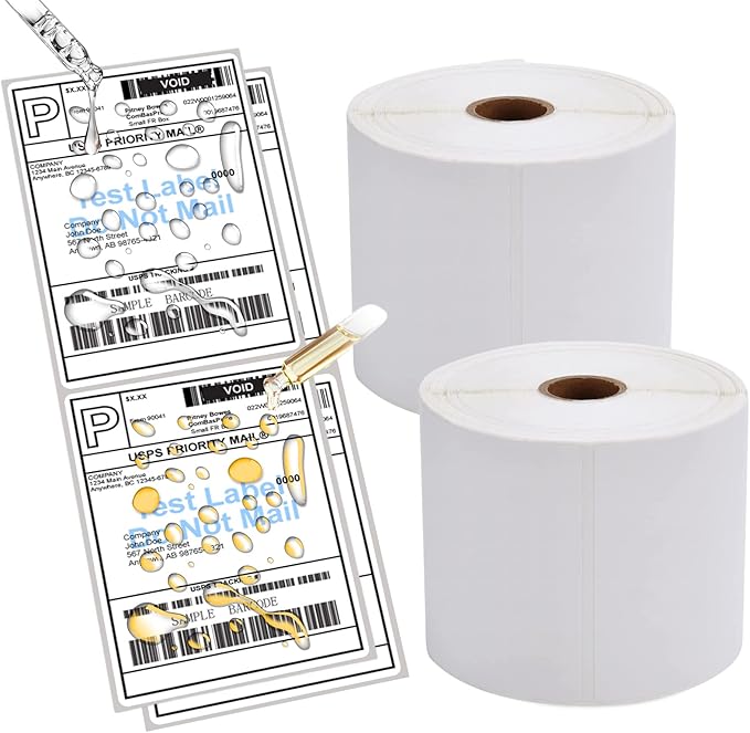 9527 Product 4x6 Direct Thermal Shipping Labels for Zebra 2844 ZP-450 ZP-500 ZP-505,Blank,450 Labels/Roll, 1" Core,Total 4 Rolls